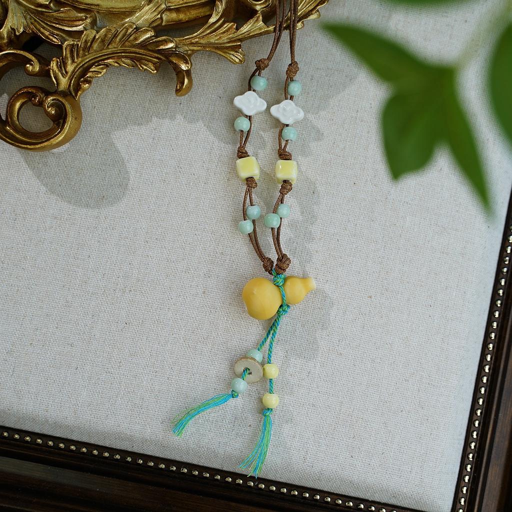 Hot-selling ceramic mushroom necklace accessories niche design necklace high sense