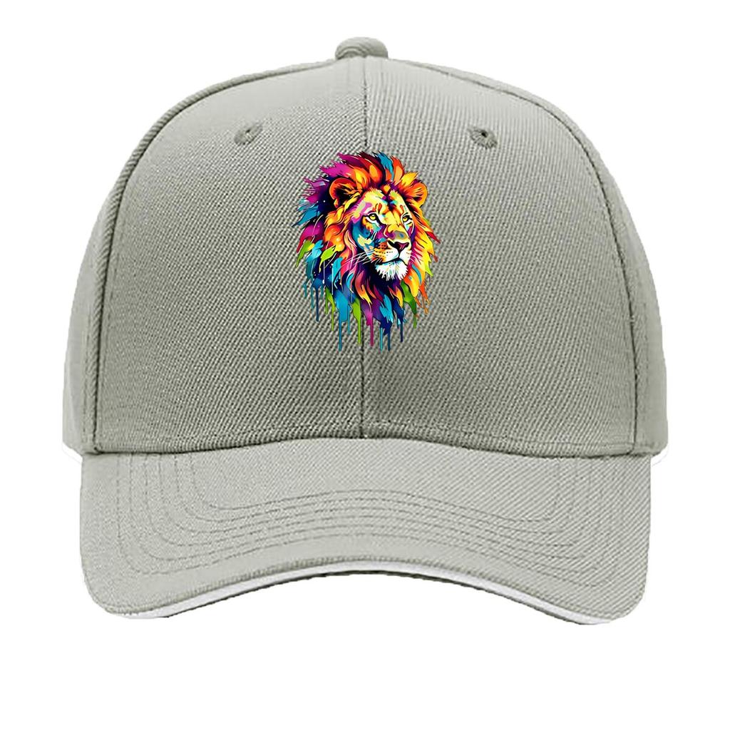 One Lion Design Cap Trendy Caps for Unisex Casual WomenS Hats Comfortable And Airy Curved Brim Sty Sandwich Baseball Cap