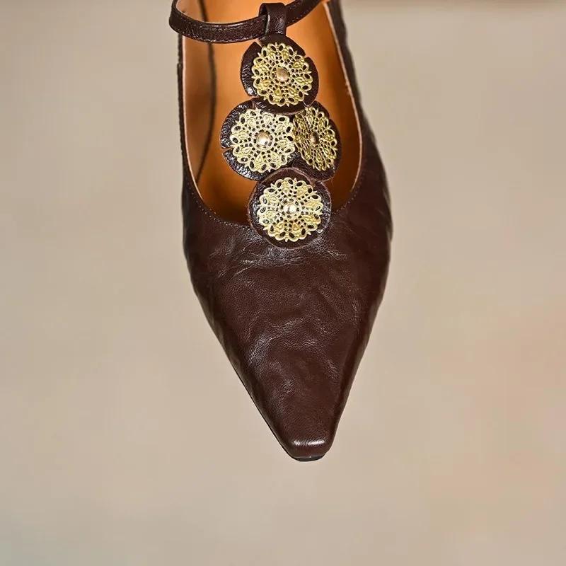 Luxury Designer Rome Women Shoes Flats Shallow Elegant Dress Shoes Summer 2025 New Pointed Toe Fashion Walking Female