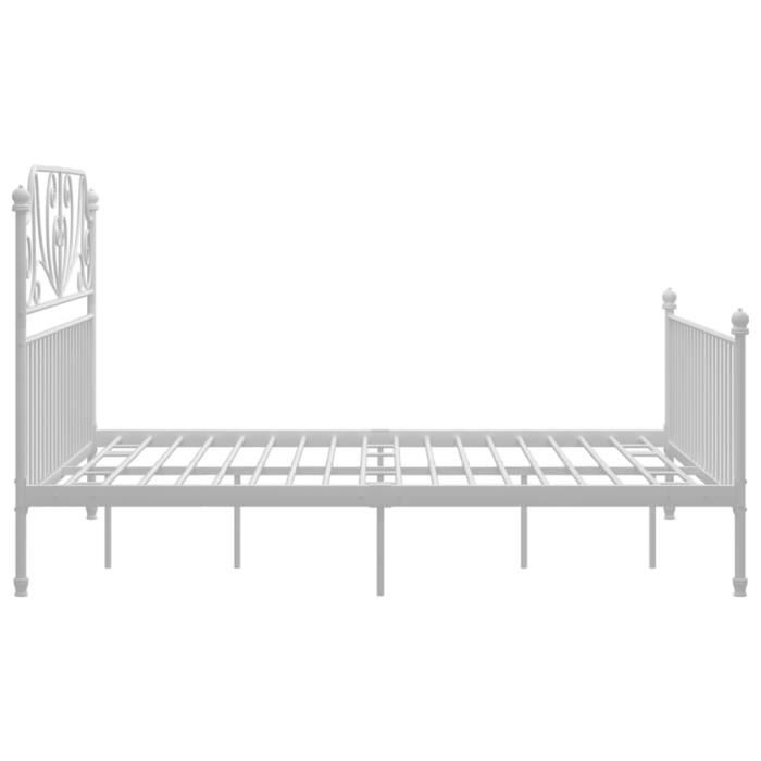 Cadre de lit - VIDAXL - Blanc Métal 160x200 cm - A lattes - Contemporain - Design