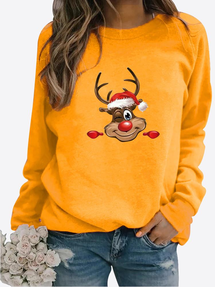 

Новый осенний свитер, женский зимний повседневный свитер с длинными рукавами и круглым вырезом, свободные толстовки с принтом черных кошек, топы и блузки, футболки больших размеров 3XL жёлтый