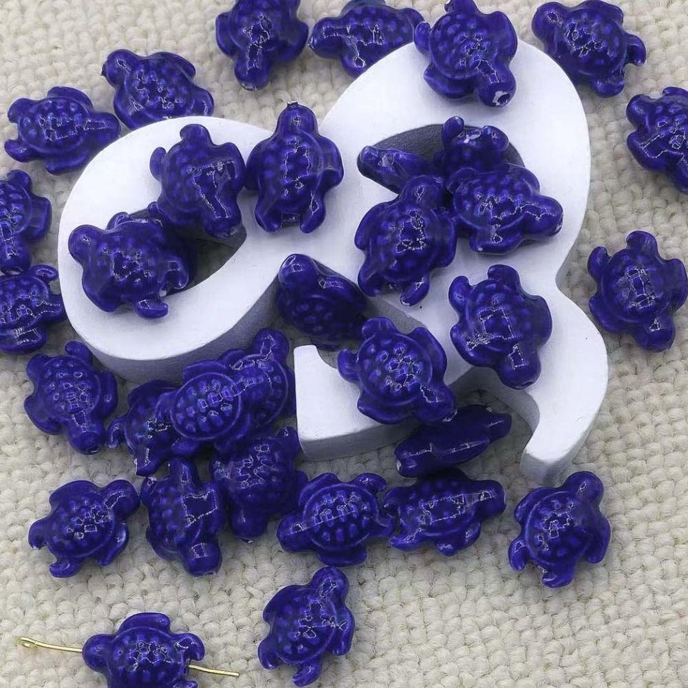 10pcs Handmade Craft Sea Turtle Bead Ceramic Jewelry Making Material  Women