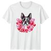 Boston Terrier Dog Love Watercolor TShirt Boston Terrier Dogs Valentines Day