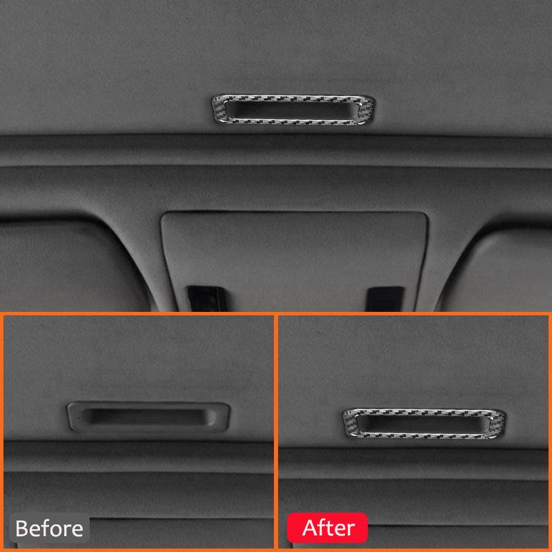 For BMW 3 Series E46 1997-2004 Carbon Fiber Car Sunroof Pull Button Handle Trim Frame Decoration Sticker Interior Accessories