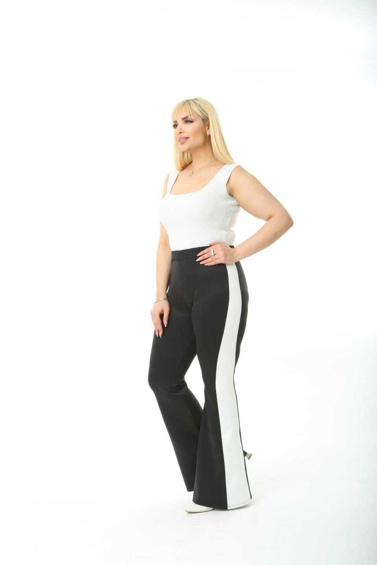 

Women s Big Size Dress Diving Fabric Trousers Flared Legs 2XL/3XL