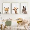 Giraffe Bunny Elephant Canvas Child Poster Nursery Wall Art Picture Print Forest Animal Painting Nordic Kid Baby Bedroom Decor