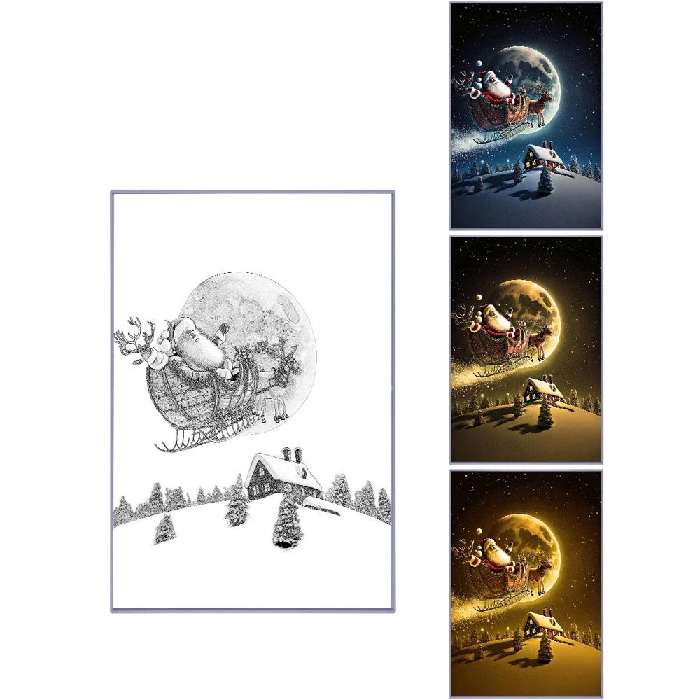 USB Dimming Romantic Home Anime LED Beautiful City Night View Light Painting Lamp HD Picture Narrow Bezel Home Decor Lighting