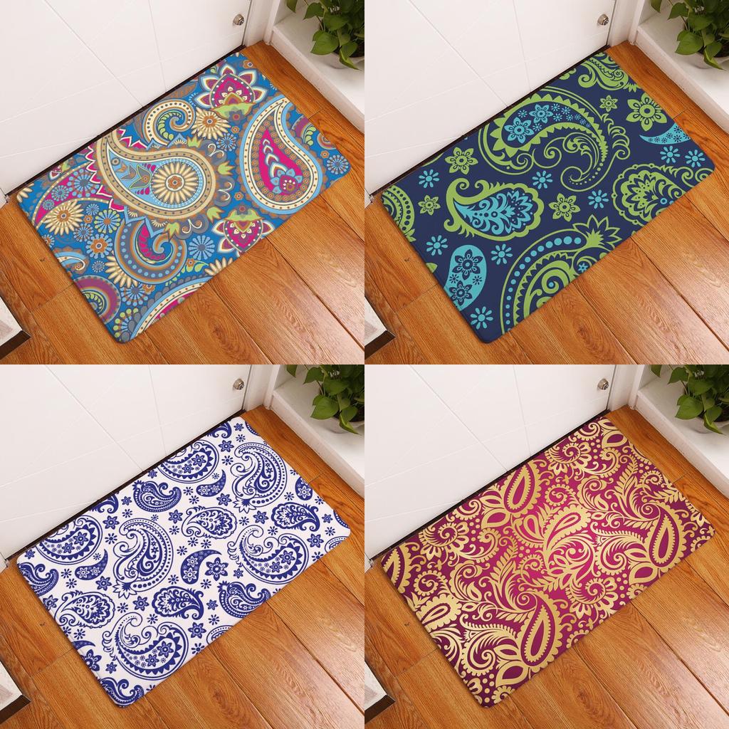 Elegant Persian Ornamental Paisley Buta Pattern Doormat For Luxurious Home Decor