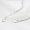925 Silver Heart Snake Single Chain Layered Fashion Silver Bracelet