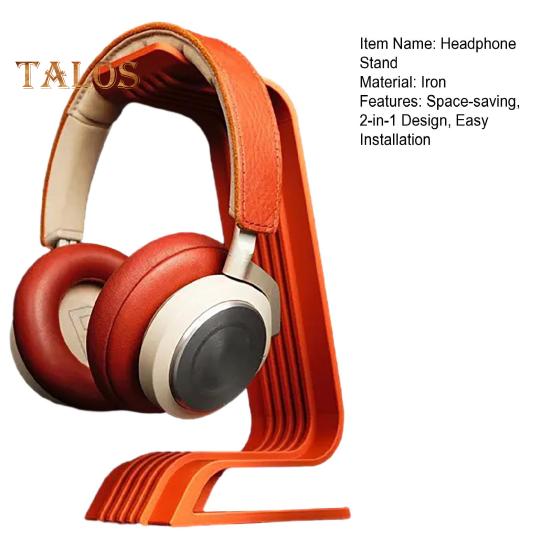 Desktop Headphone Stand 2-in-1 Headphone Holder Gaming Headset Mount Under Desk Hook for Storing Headphones Cables Bags