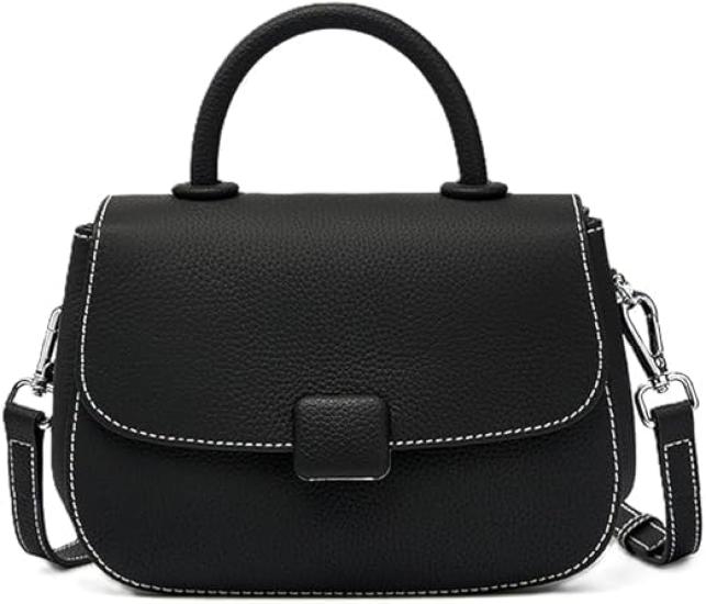 

ZELEN Women s Shoulder Bag, Crossbody Bag, 2-Way Handbag, Small, PU Leather, Lightweight, Stylish (Black)