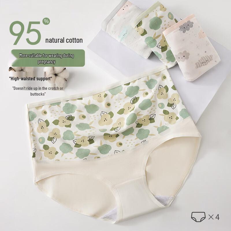 Langsha Women's High-Waist Cotton Maternity Briefs