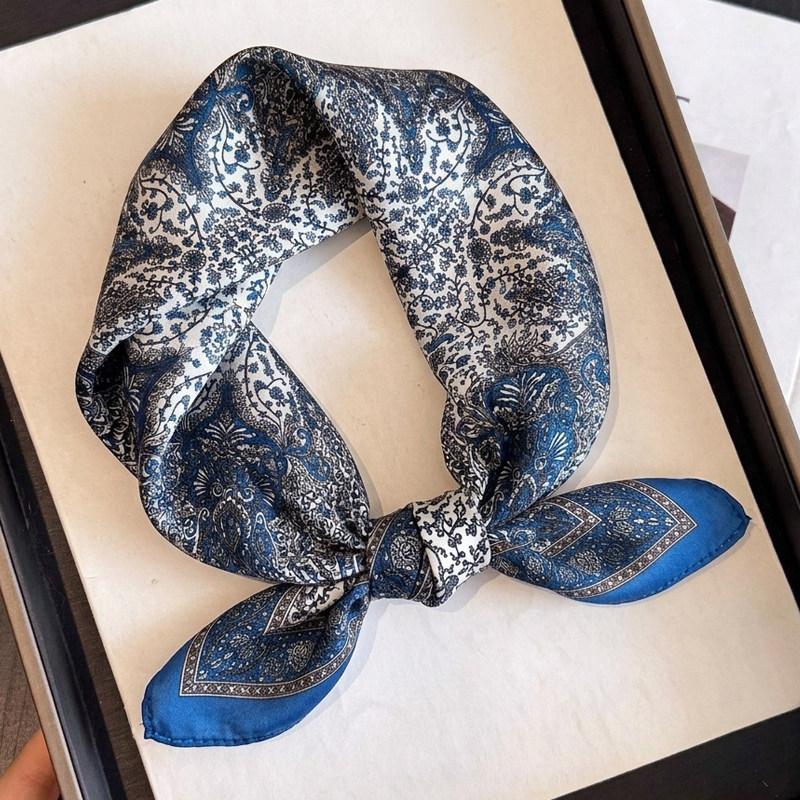 British style spring autumn winter men's and women's silk small square scarf plaid brown small silk scarf mulberry silk scarf