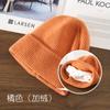 Women's autumn and winter solid-color, fleece-lined, warm knitted hat for outdoor activities, cycling, and cold weather protection, with ear flaps