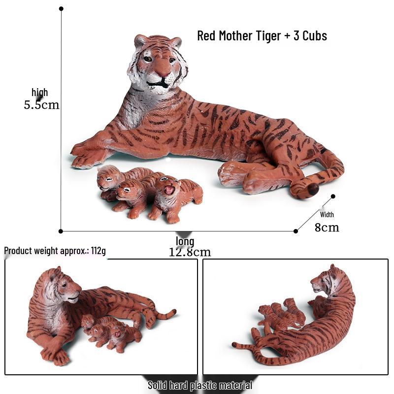 Siberian, Male, African, and White Tiger Cognitive Toy Set for Kids.