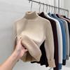 One Piece Velvet High Neck Sweater with Thickened Velvet for Women, Autumn and Winter New Warm Long Sleeved Base Sweater