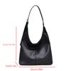 Retro Simple Women Stray Bag Large Capacity Solid Color Soft PU Leather Shoulder Bag for Commuting  Shopping