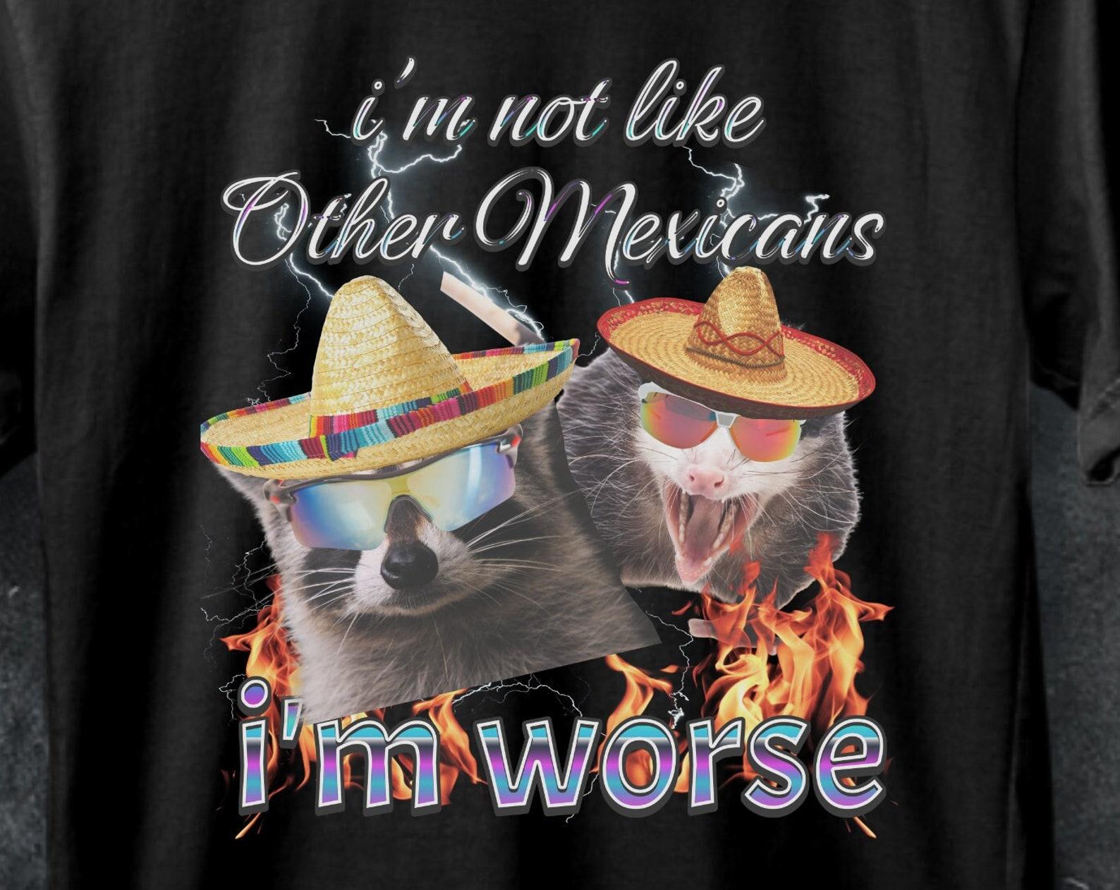 Funny Mexican Raccoon Opossum Meme T-shirt 4XL