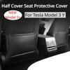 Seat Backrest Anti Kick Pad for Tesla Model 3+ Microfiber Leather Half Cover Seat Protective Cover Model3 Modely Car Accessories