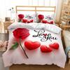 3D Romantic Love Sengesett Love HD digitalt trykk Dynetrekk og putetrekk 2/3 Romantisk hjemmedekorasjon i full størrelse til Valentinsdagen