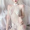 Sex Underwear Sexy Temptation Passion Neck See-through Mesh Sexy Transparent Nightdress Temptation Embroidered Cheongsam Hair