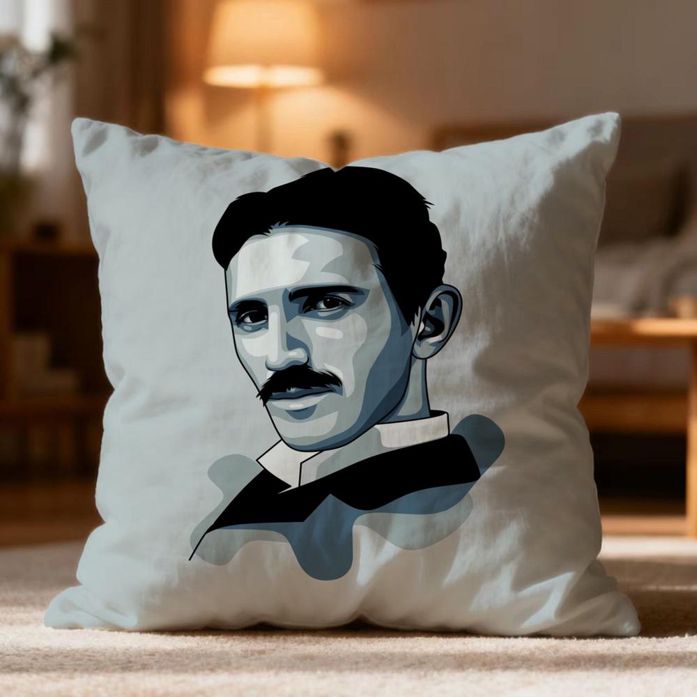 Popular NNikola Tesler Cushion Cover Soft Washable Pillow Case Multi-Scene for Couch Bed Travel Office Use