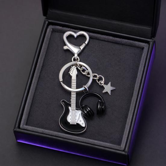 Yousheng Keychain Pendant, Electric Guitar Shape Key Holder with Metal Lobster Clasp, Music-Themed Gift for Rock Lovers And Students