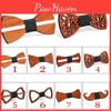 Modern Wooden Bow Tie For Men With Unique Geometric Design And Ecofriendly Construction For Special Events