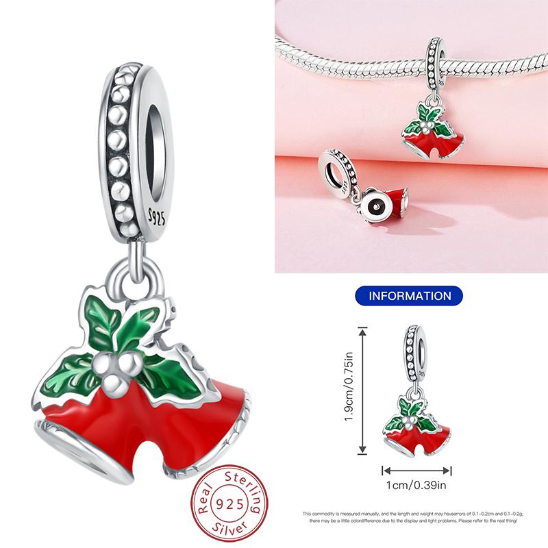 Copper Christmas Charm Beads Fit Original Bracelet Dangle Women Diy Jewelry Christmas Gifts