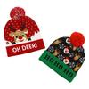 Christmas Knitting Hat Colorful LED Light Wool Ball Snowman Snowflake Elk X-mas Tree Beanies
