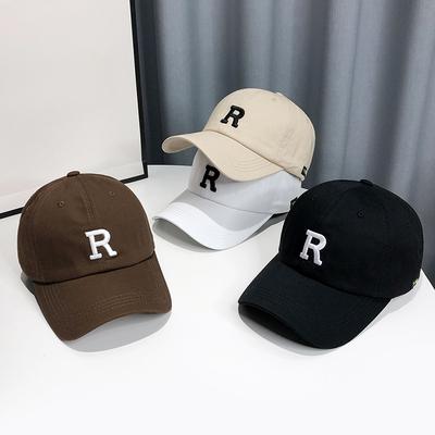 Hut Damen Gesicht Zeigend Kleine Baseballkappe Koreanischer Stil Trendy Bestickte Buchstaben R Markierung Baseballkappe Herren