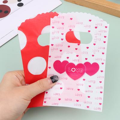 50Pcs/Lot Multi Designs Small Plastic Bag 9X15Cm Boutique Gift Bag With Handle Charms Earrings Jewelry Packaging Bags