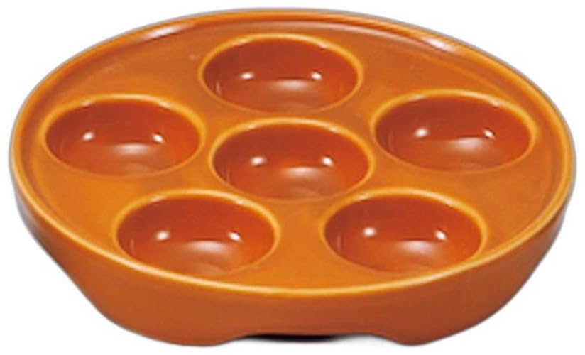 Orange x x Gratin Dish by Setomonohonpo Escargots, 6-Cavity [15.8 15.8 2.8cm] Oven-Safe