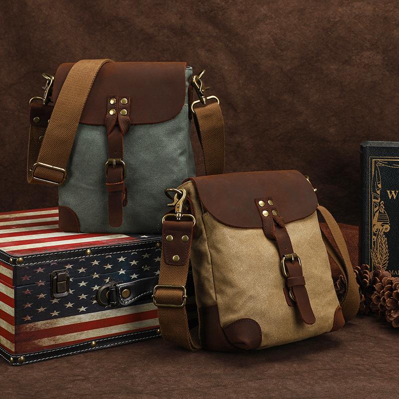 Men's Retro Canvas Crossbody Shoulder Bag - Casual Outdoor Fashion