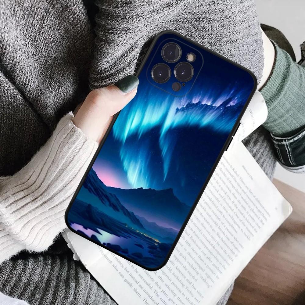 Beautiful Northern Lights Phone Case For IPhone 16 15 8 7 6 6S Plus X SE XR XS 14 11 12 13 Mini Pro Max Mobile Case