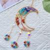 Hanging Crystal Stone Craft Dreamcatchers Colorful Moon Shape Suncatchers Ornament Rainbow Maker Car Hangers Home Decors
