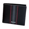 Bally Short Stripe Three-In-One Double Fold Leather Wallet Men Wallet Black 6240266