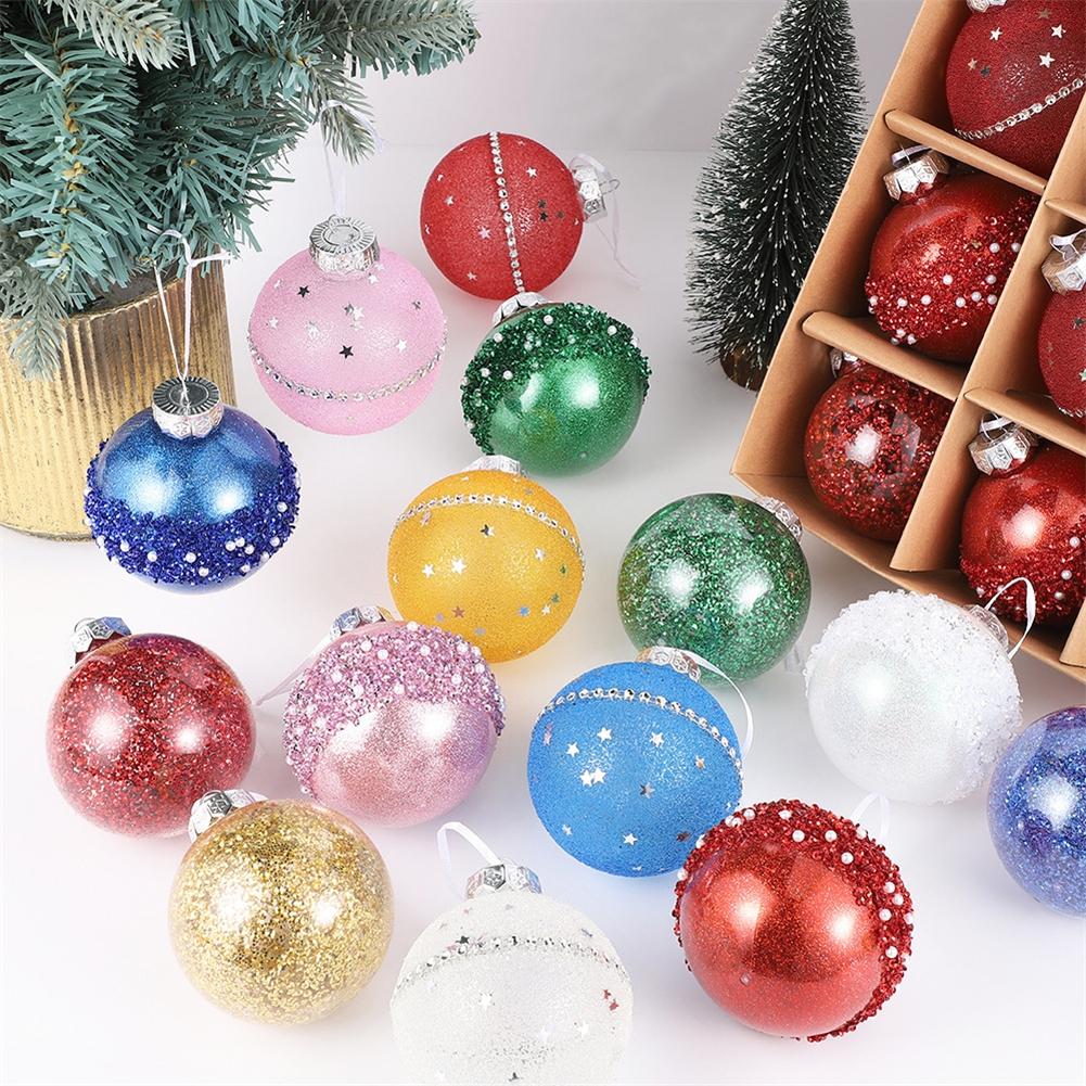 8CM 9 Pcs Christmas Balls Ornament Xmas Tree Hanging Pendant Decorations Home Christmas Decoration Accessories