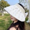 Empty Top Sun Hat Women'S Summer Sun Protection Sun Hat Small Fresh Polka Dot Fashion Big Brim Color Glue Hat