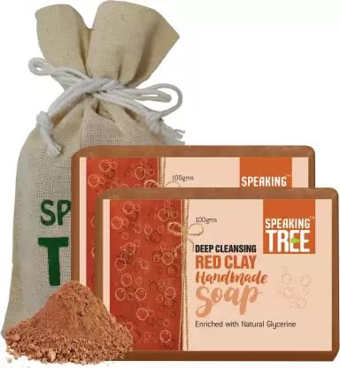 Speaking Tree Deep Cleansing Red Clay Handmade Soap 100 gms (Pack of 2)