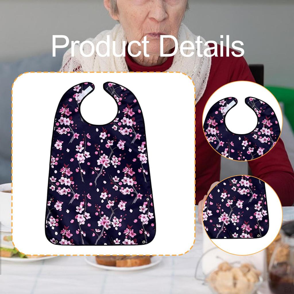 Adult Bib for Eating Clothing Protector Beautiful Protection Reusable Elderly Waterproof