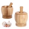 Bamboo Mortar and Pestle with Lid