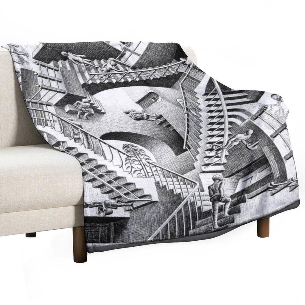 Escher Staircases Throw Blanket Flannels Single For Sofa Thin Soft Beds Blankets