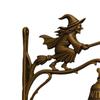 Halloween Witch Bells Multi-Purpose Broom-Riding Witch Bell Wear Resist Resin Broom Witch Doorbells for Door Decorative Hanger
