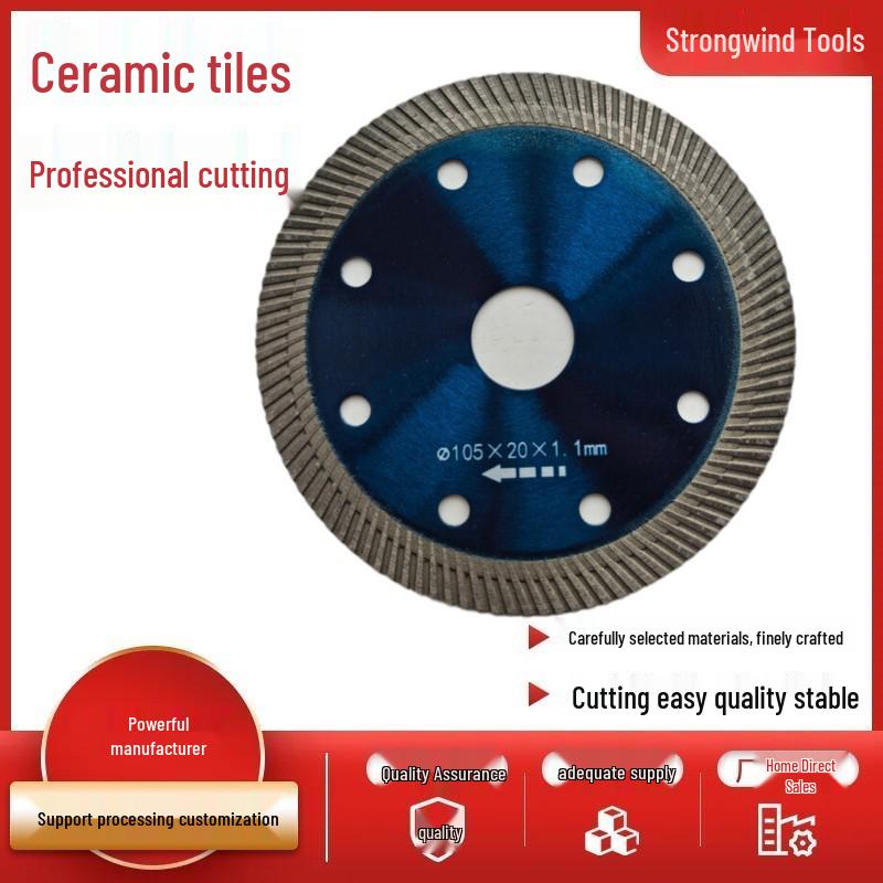 Ultra-Thin 105 Tile Cutting Blade for Slabs, Ceramics, Marble - Dry Cut Angle Grinder Disc