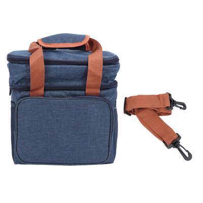Lunch Bag 2 Deck Messenger Large Capacity Waterproof Leakage Proof 2 Way Zipper Insulated Lunch Box