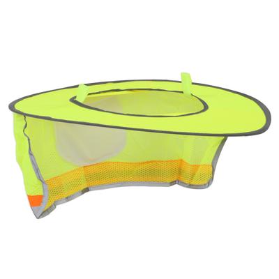 Parasole per elmetto estivo ad alta visibilità a tesa larga in rete con protezione solare per il collo e striscia riflettenteGiallo