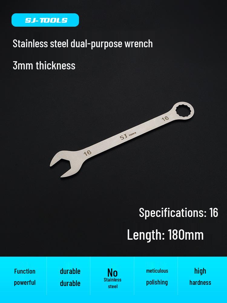 Shangjiang Reversible Ultra-Thin Stainless Steel Open-End Wrench for Auto Repair