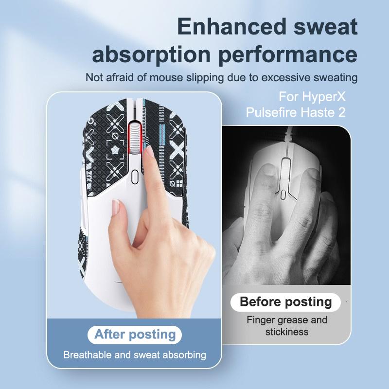 Precision-Cut Ultra-Thin Grip Tape For HyperX Pulsefire Haste 2 – Wired Gaming Mouse Sweat-Absorbent Anti-Slip Pad