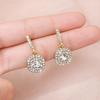 S925 Silver Needle Diamond Geometric Earrings - Trendy & Luxurious